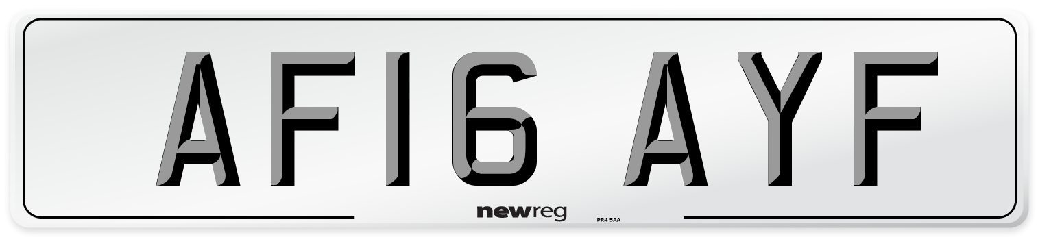 AF16 AYF Number Plate from New Reg